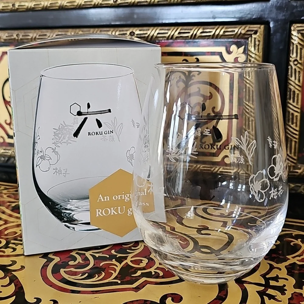 Roku Gin - Clear Stemless Glass 490 ML NIB